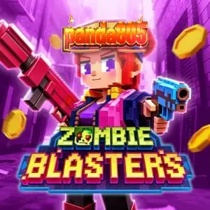Tampilan visual permainan slot Zombie Blasters dengan tema retro arcade