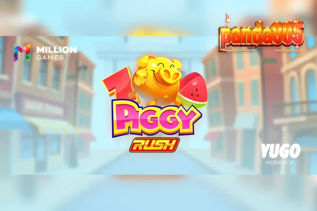 Tampilan visual slot Piggy Rush dengan karakter babi dan elemen peternakan yang ceria